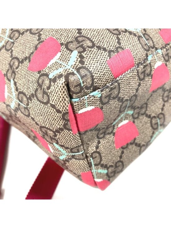 Gucci Backpack Logo Flower Tulip GG Supreme Canvas Beige main image 9